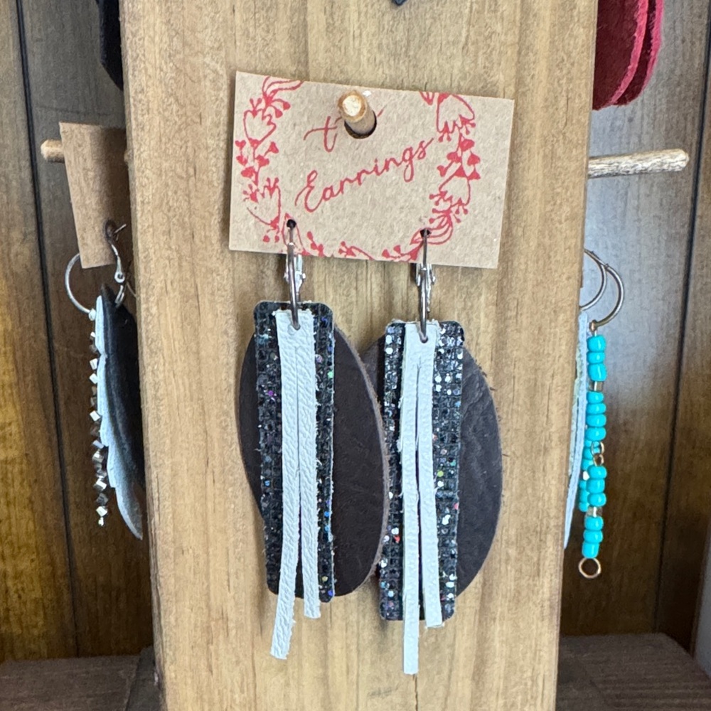 Black and Silver Dangle Earrings